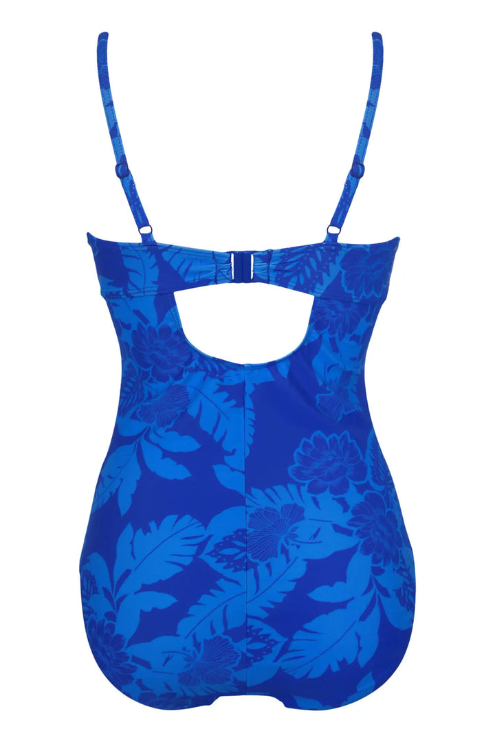 Pour Moi 31404 Maui Blue Tropical Underwired Twistfront Swimsuit - Shirley Allum Boutique