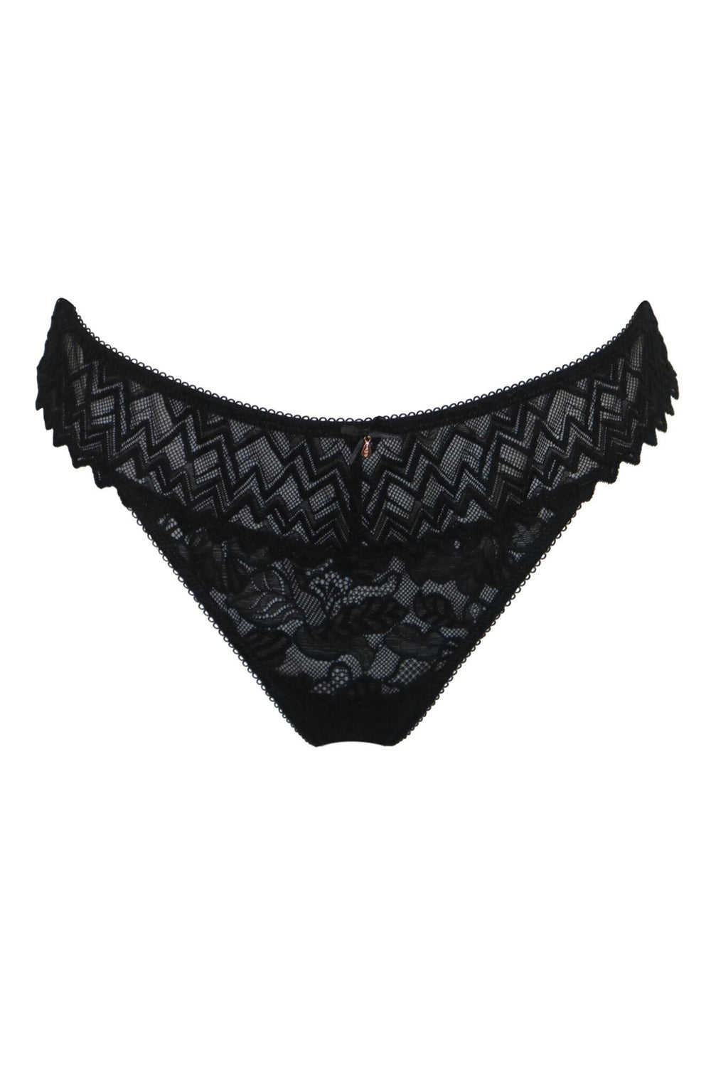Black lace underwear on a white background