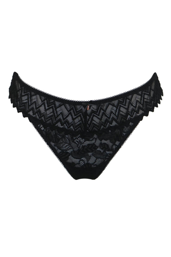 Black lace underwear on a white background