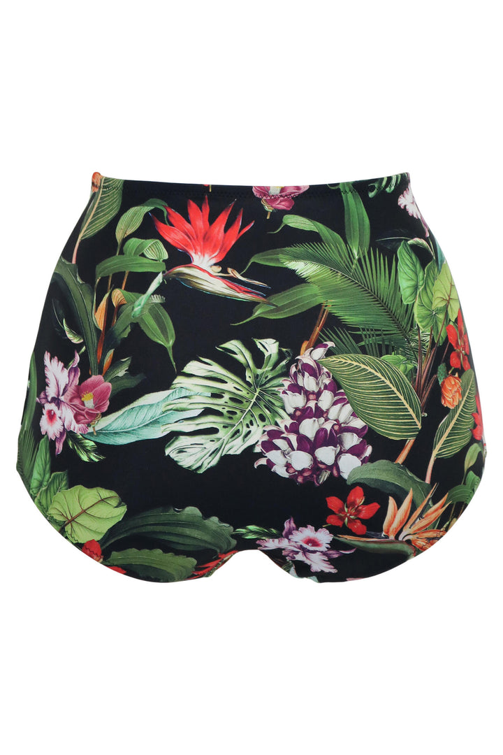 Pour Moi Palermo Tummy Control Brief Super High Waist Ruched Black Tropical 21111R 786 - Shirley Allum Boutique