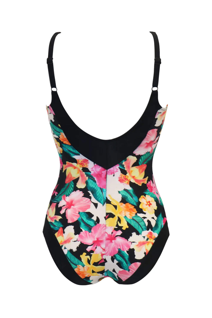 Pour Moi PM 1425 Contour Control Black Floral Swimsuit - Shirley Allum Boutique