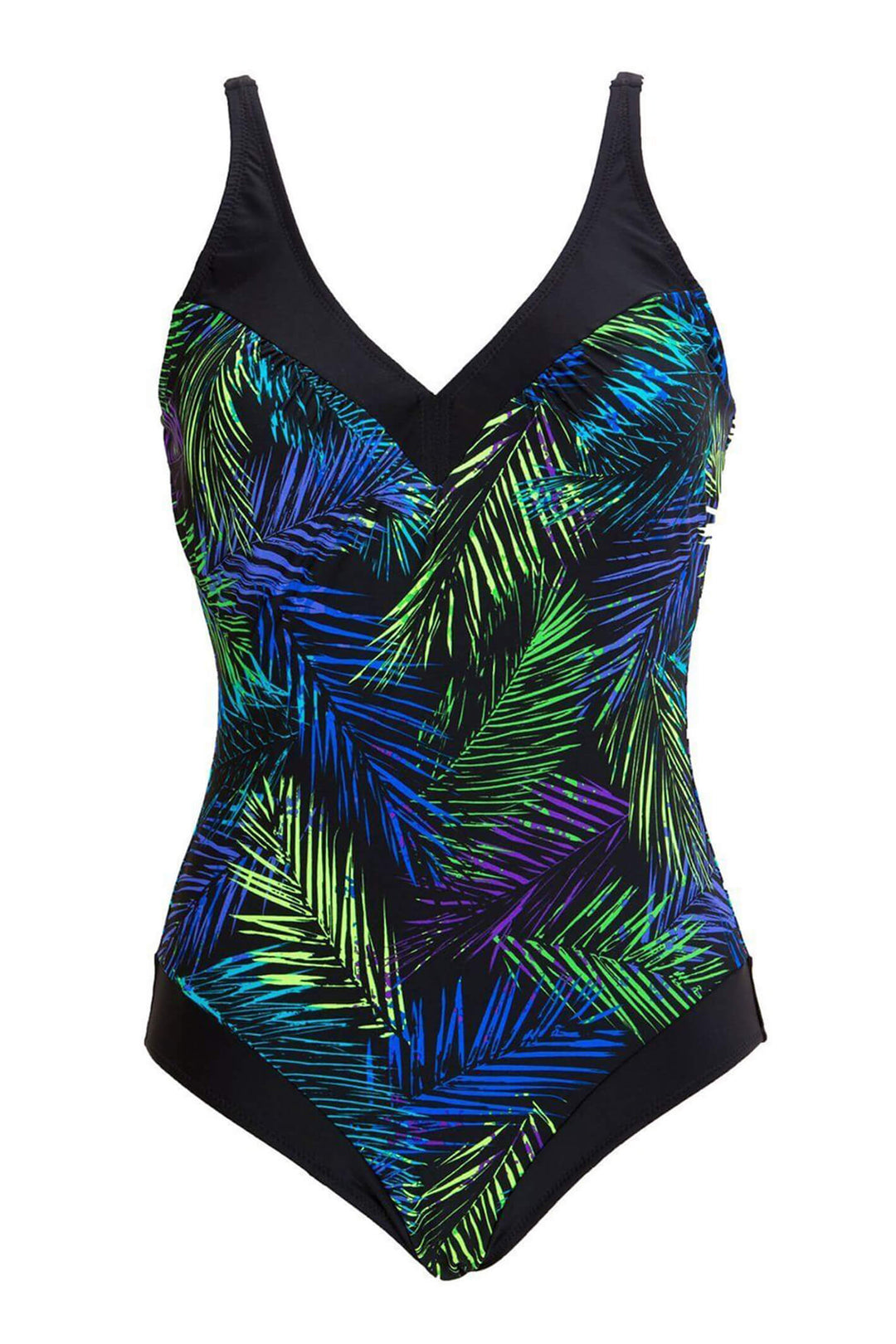 Pour Moi PM-1486 Black Blue Fern Control Swimsuit - Shirley Allum Boutique