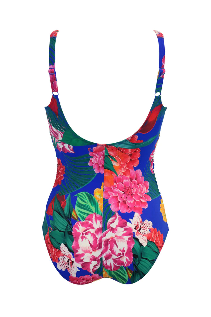 Pour Moi PM 27906 Antigua Sccop Neck Blue Floral Swimsuit - Shirley Allum Boutique
