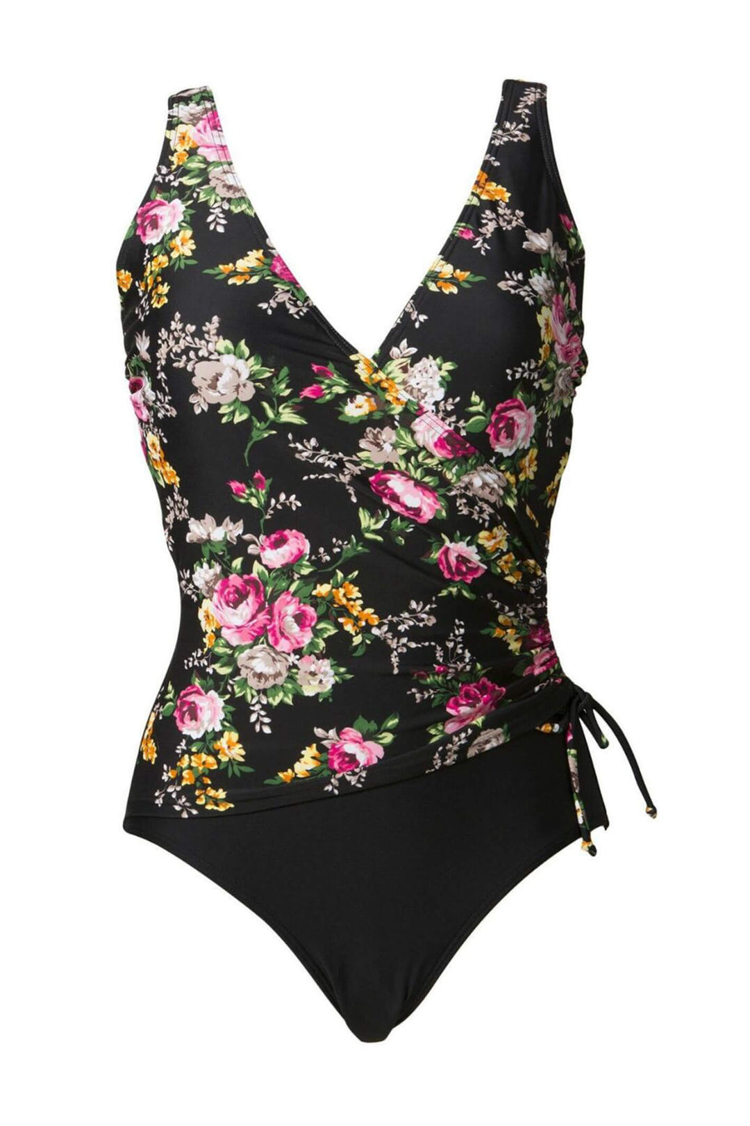 Pour Moi PM1473 Flowers Wrap Over Control Swimsuit - Shirley Allum Boutique