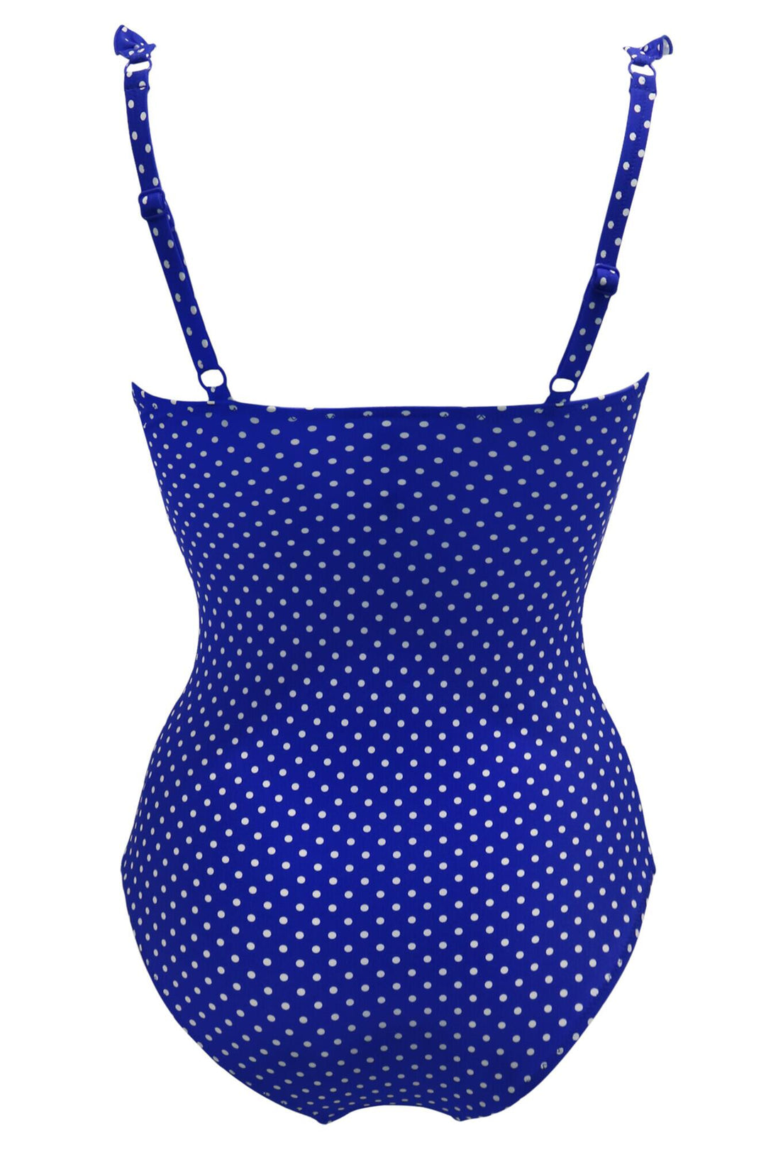Pour Moi Sicily Swimsuit Blue/White Frill Tummy Control 26509R 170 - Shirley Allum Boutique