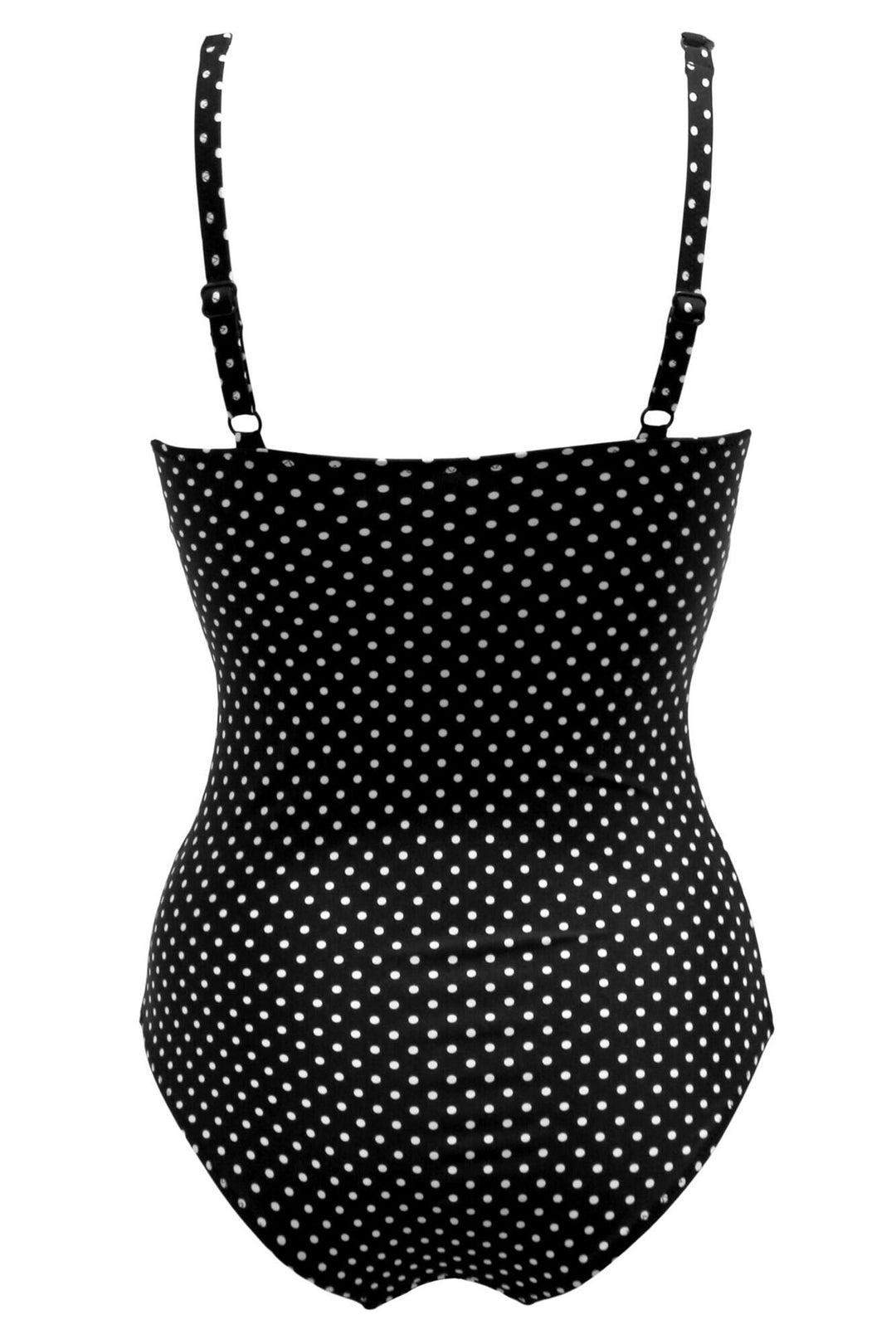 Pour Moi Sicily Swimsuit Frill Tummy Control Black White 26509R 151 - Shirley Allum Boutique