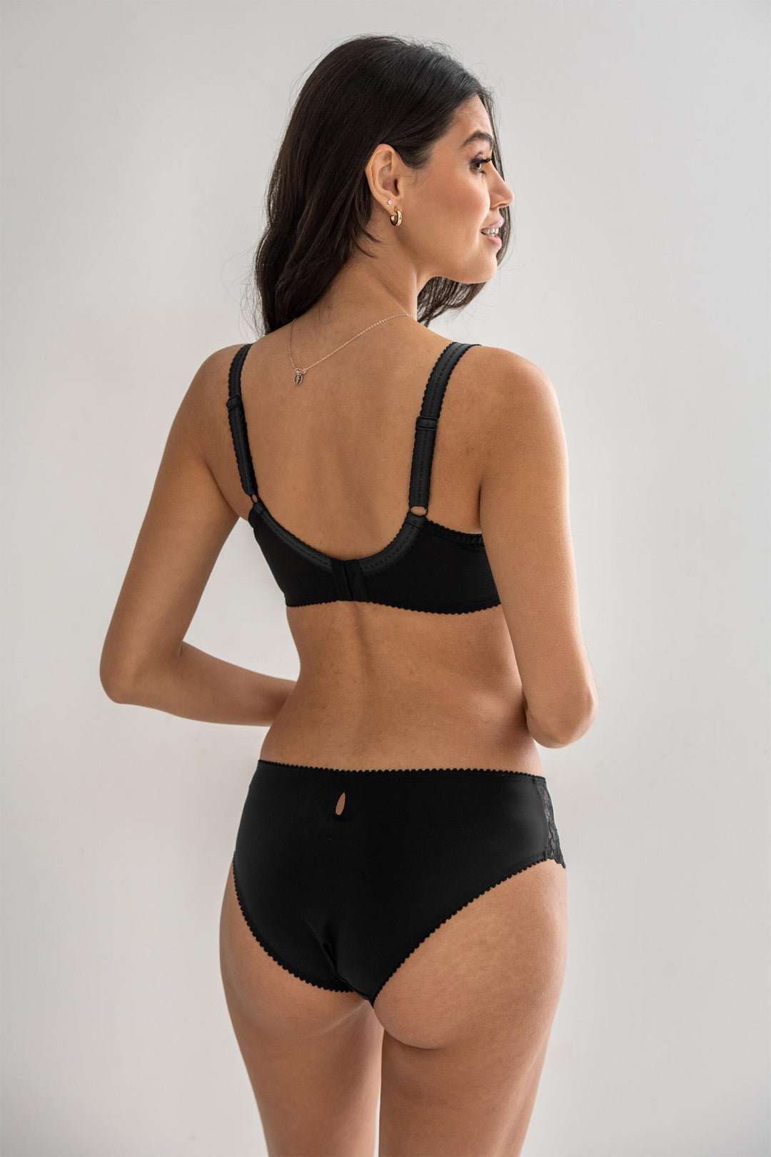 Pour Moi Sofia PM3826 Black Lace Embroidered Bikini Brief