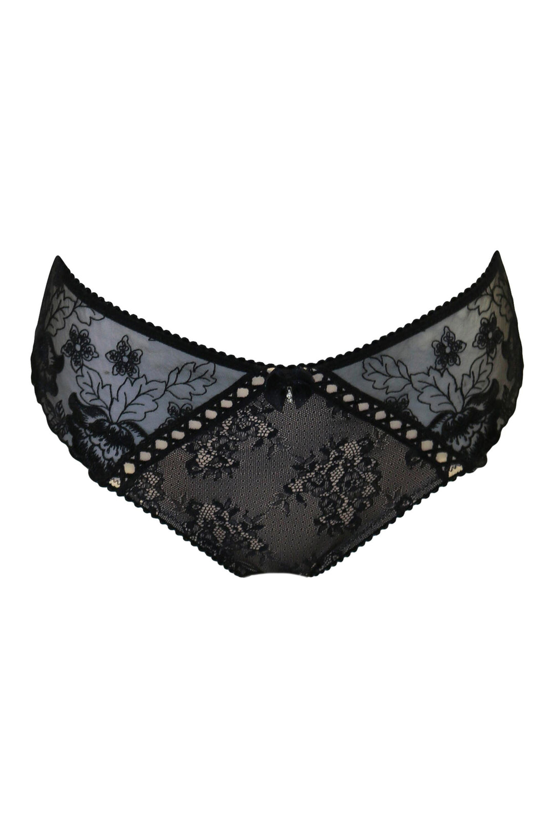 Pour Moi Sofia PM3826 Black Lace Embroidered Bikini Brief