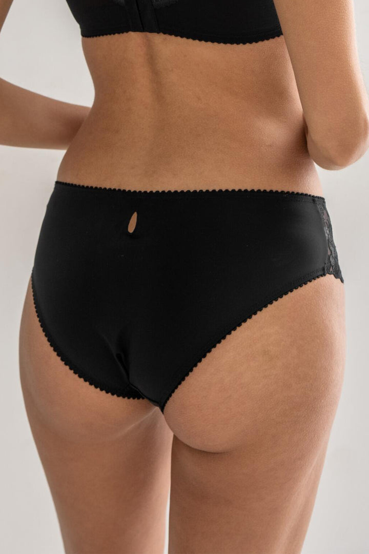 Pour Moi Sofia PM3826 Black Lace Embroidered Bikini Brief