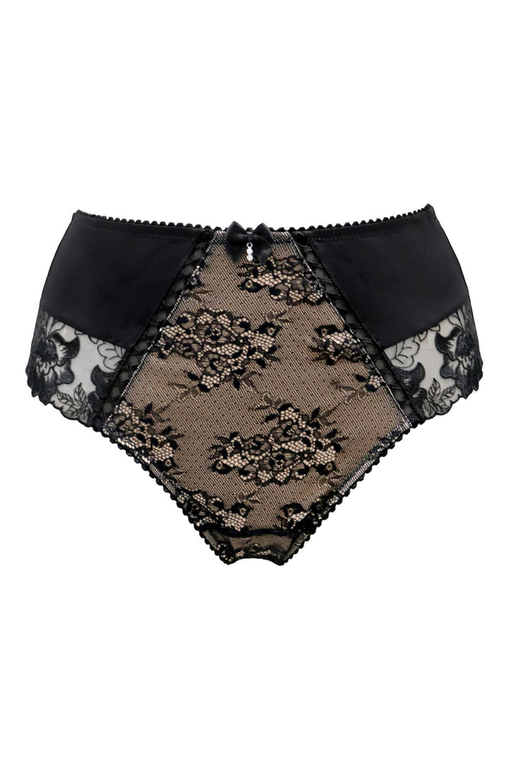 Pour Moi Sofia PM3834 Black Lace Embroidered Deep Brief