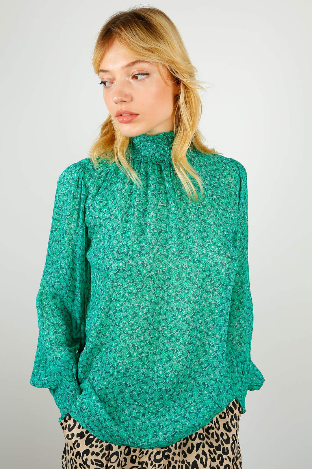 Primrose Park Tracy Ditsy 05 Green Top - Shirley Allum Boutique