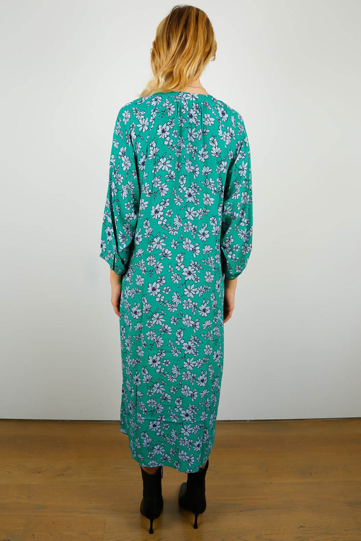 Primrose Park Zion Green Sketch Floral 01 Print Midi Dress - Shirley Allum Boutique