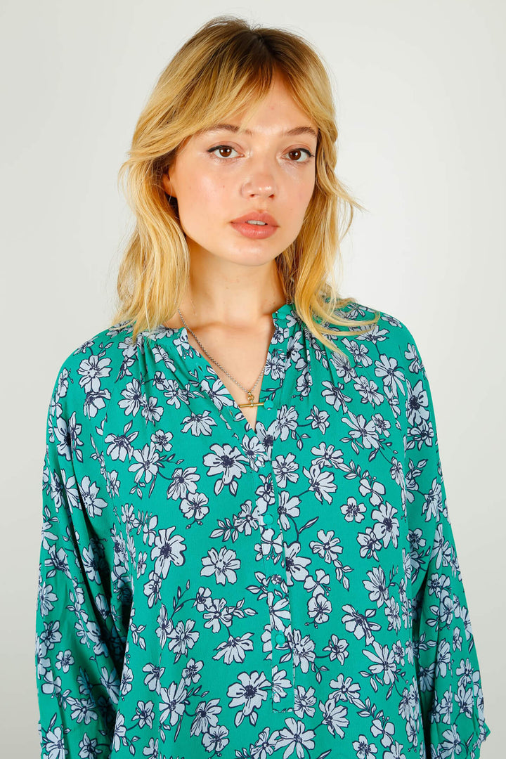 Primrose Park Zion Green Sketch Floral 01 Print Midi Dress - Shirley Allum Boutique