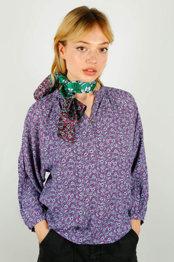 Primrose Park Zion Purple Ditsy 03 Floral Print Top - Shirley Allum Boutique