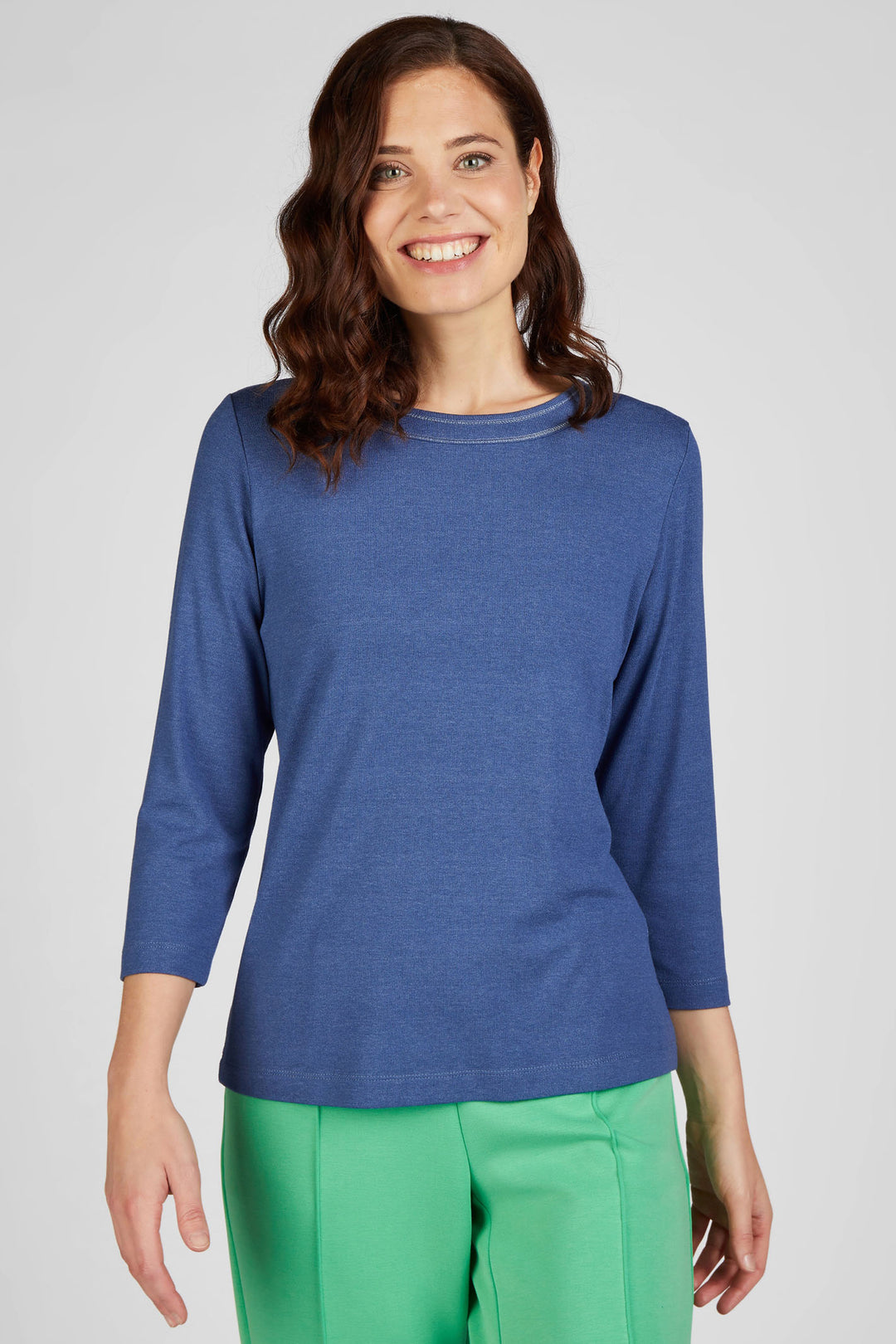 Rabe 52-111300 2737 Blue Round Neck Top - Shirley Allum Boutique