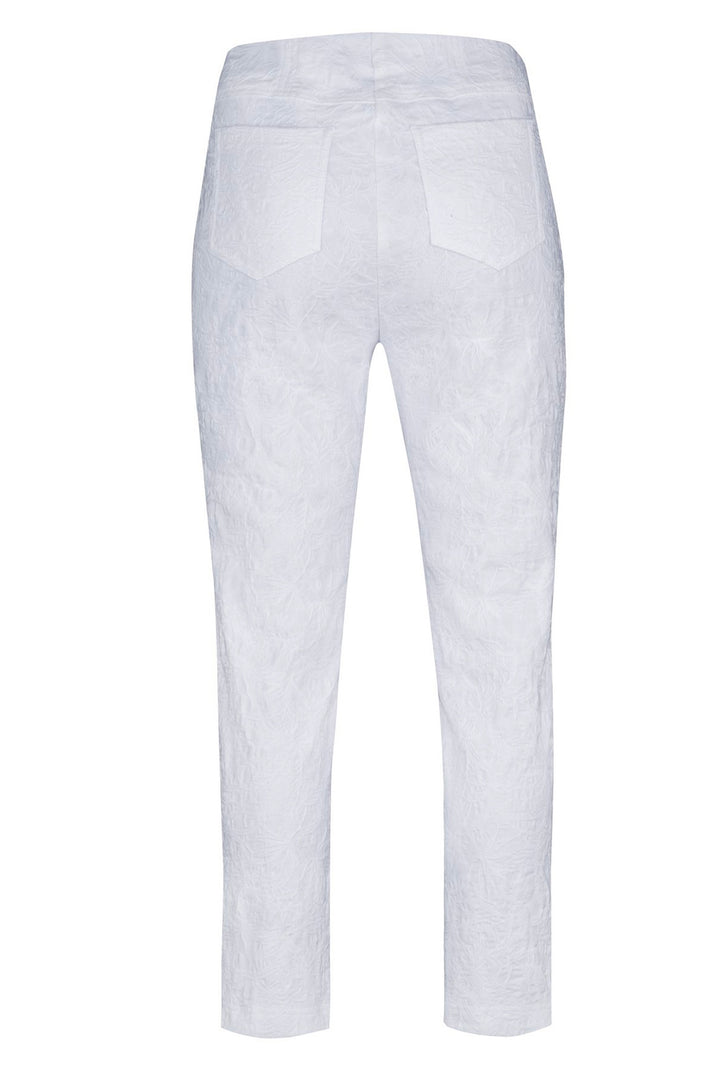 Robell Bella 09 51560 54401 10 White Cropped Trousers