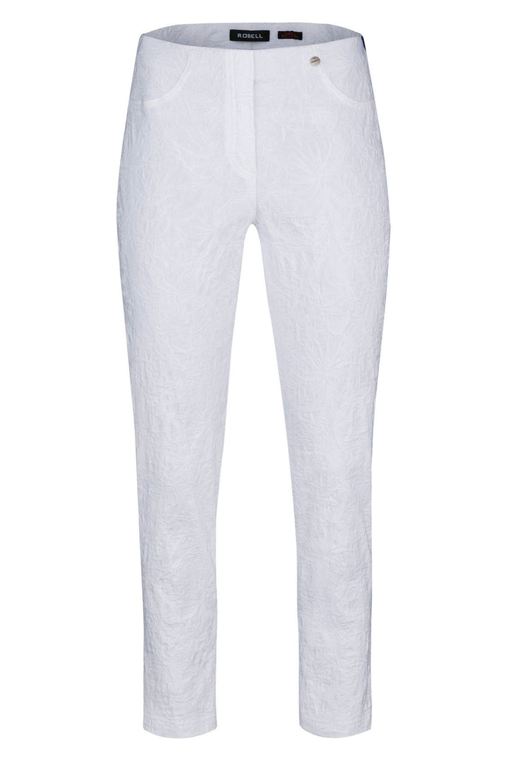 Robell Bella 09 51560 54401 10 White Cropped Trousers