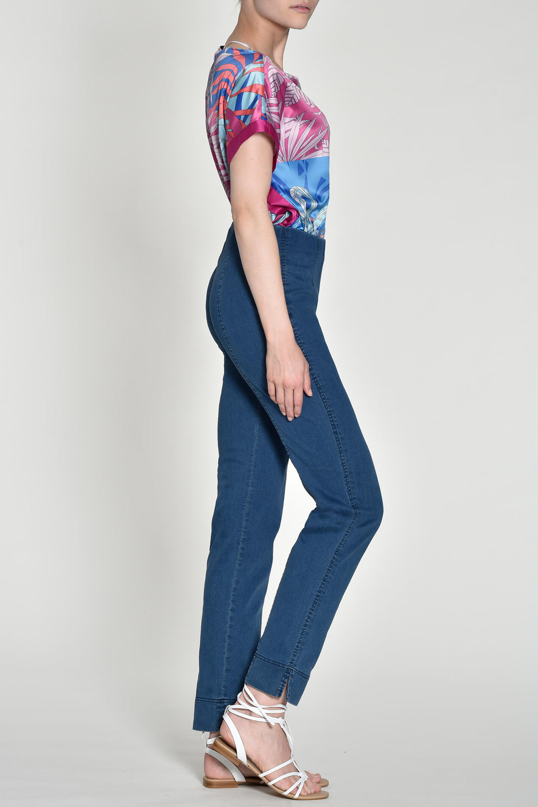 Robell Marie 51639-5448-64 78cm Blue Pull-On Trousers - Shirley Allum Boutique