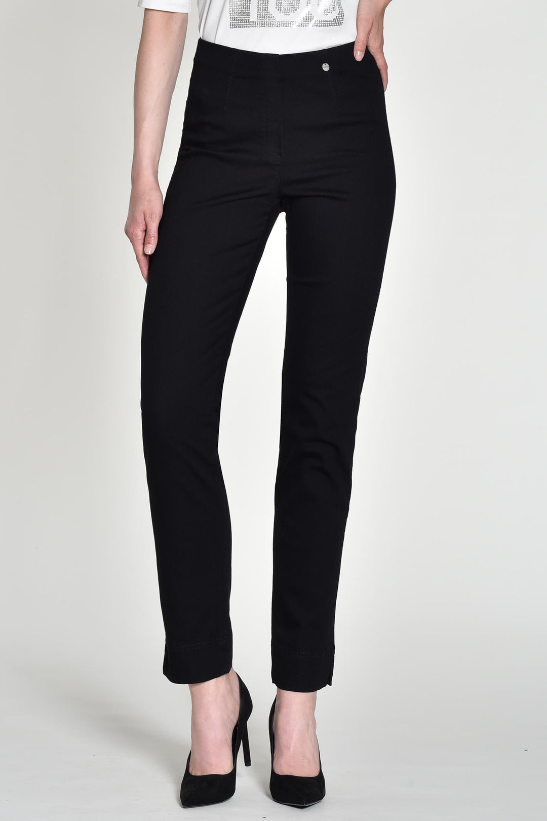 Robell Marie 51639-5448-90 78cm Black Pull-On Trousers - Shirley Allum Boutique