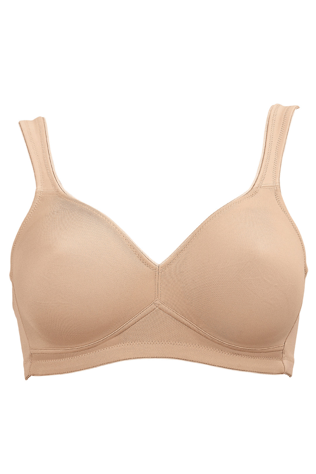 Beige bra on a white background