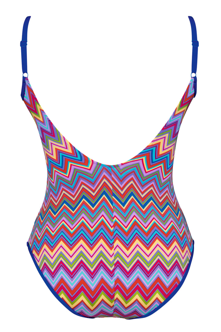 Rosa Faia 7708 009 Marinet Multicoloured Zig Zag Swimsuit - Shirley Allum Boutique