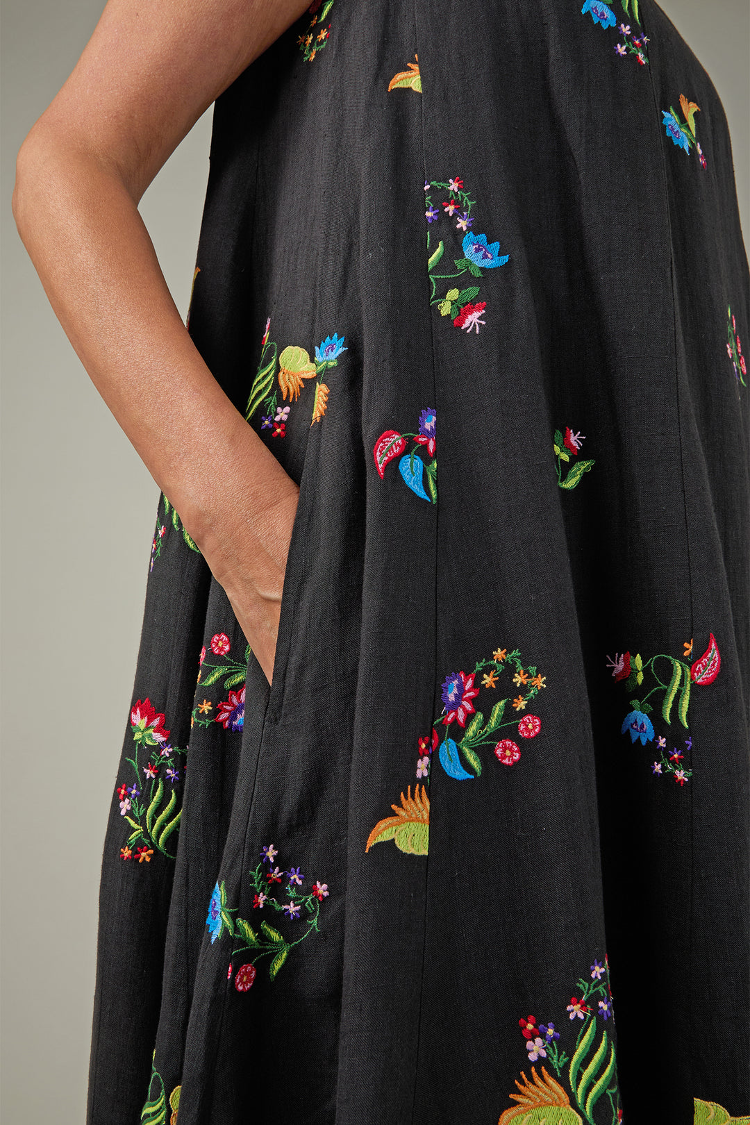 Sahara Black Vintage Needlework Embroidery Bubble Dress GRD6831