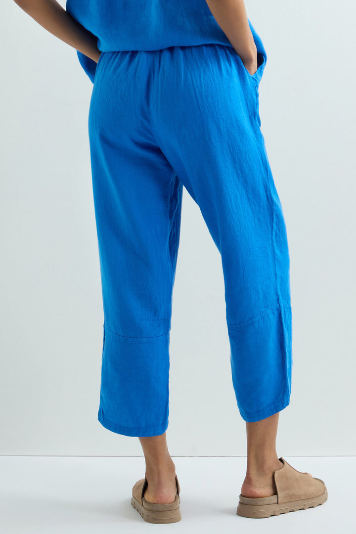 Sahara Bubble Trousers Linen Tulip Hem Sapphire Blue MTP6229-NFL - Shirley Allum Boutique