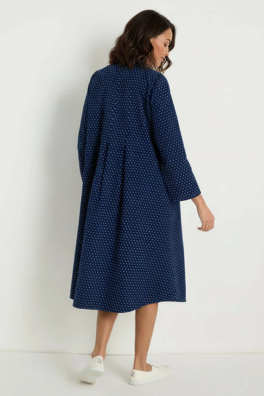 Sahara GRD5192 Indigo Spot Indian Cotton Shirt Dress