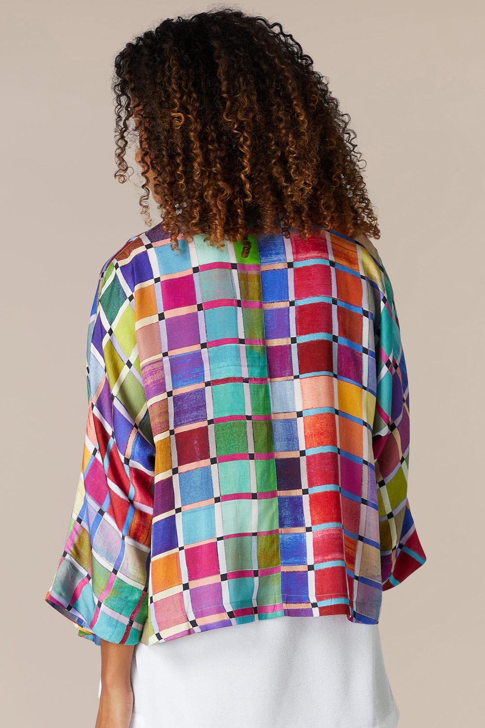 Sahara GRJ 5735 SSG Multicolour Stained Glass Printed Jacket - Shirley Allum Boutique