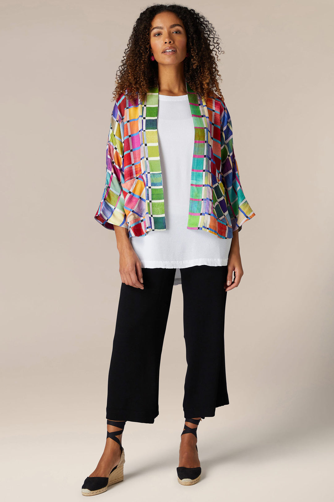 Sahara GRJ 5735 SSG Multicolour Stained Glass Printed Jacket - Shirley Allum Boutique