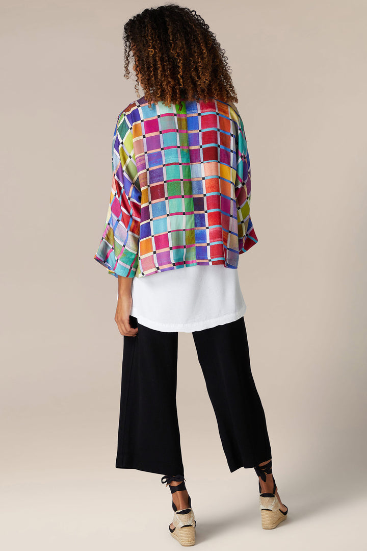 Sahara GRJ 5735 SSG Multicolour Stained Glass Printed Jacket - Shirley Allum Boutique