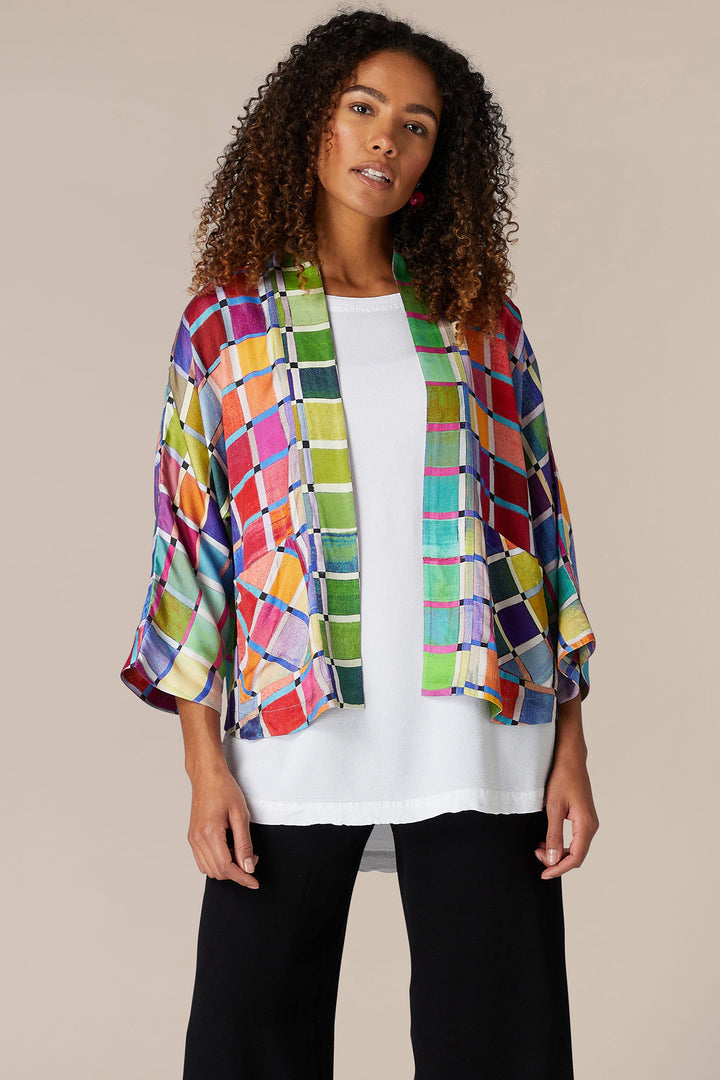 Sahara GRJ 5735 SSG Multicolour Stained Glass Printed Jacket - Shirley Allum Boutique