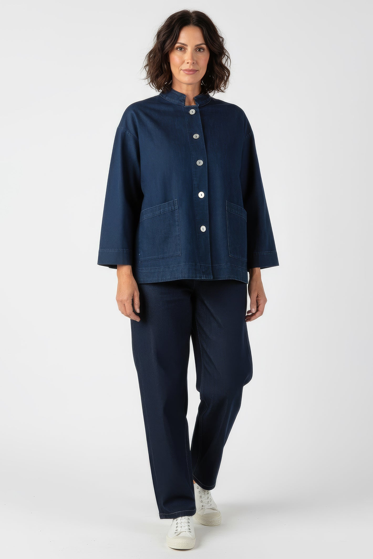 Sahara MTJ6752 Indigo Stretch Denim Jacket – Shirley Allum Boutique