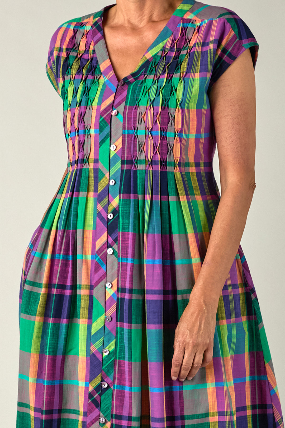 Sahara Multi-Coloured Madras Check Dress GRD6814