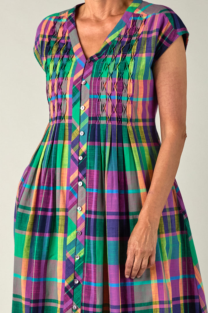 Sahara Multi-Coloured Madras Check Dress GRD6814