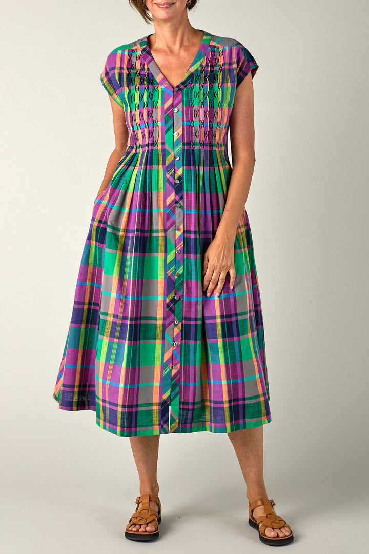 Sahara Multi-Coloured Madras Check Dress GRD6814