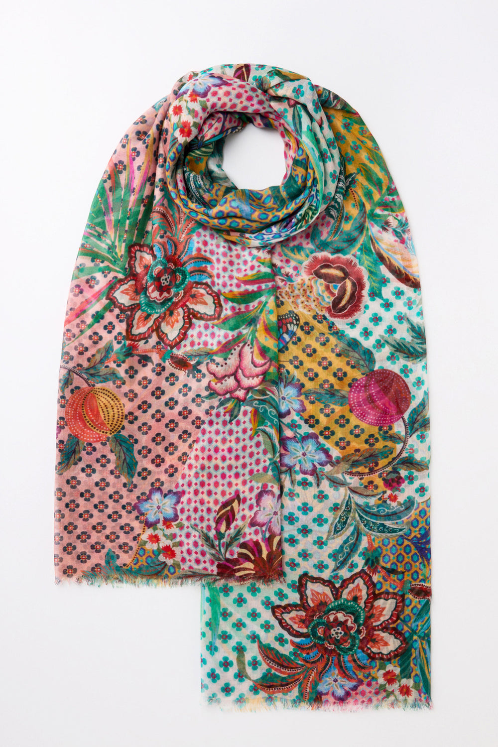 Sahara Scarf Botanical Patchwork Multicolour AHS6307-BP - Shirley Allum Boutique