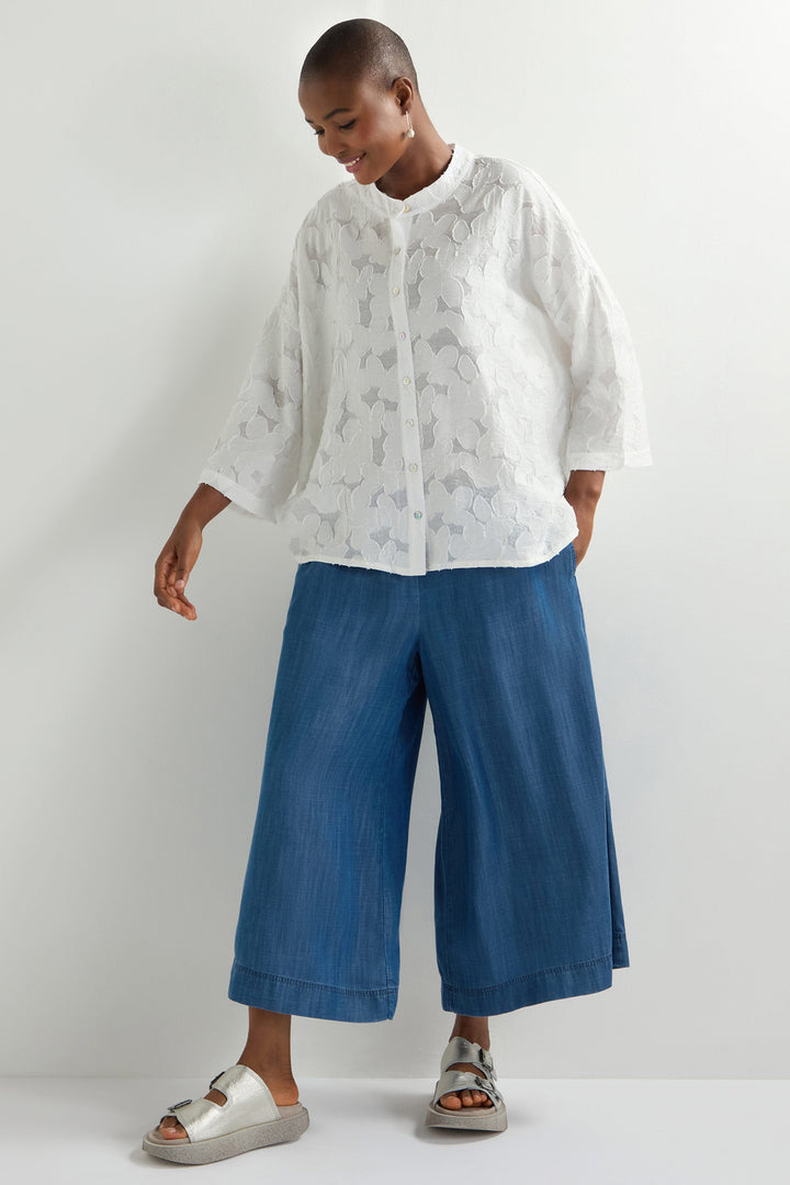 Sahara Shirt Floral Viscose Burnout White JFT5892-FLVB - Shirley Allum Boutique