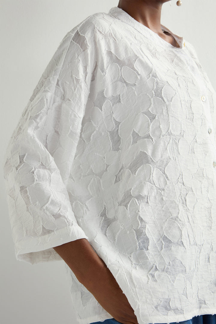 Sahara Shirt Floral Viscose Burnout White JFT5892-FLVB - Shirley Allum Boutique
