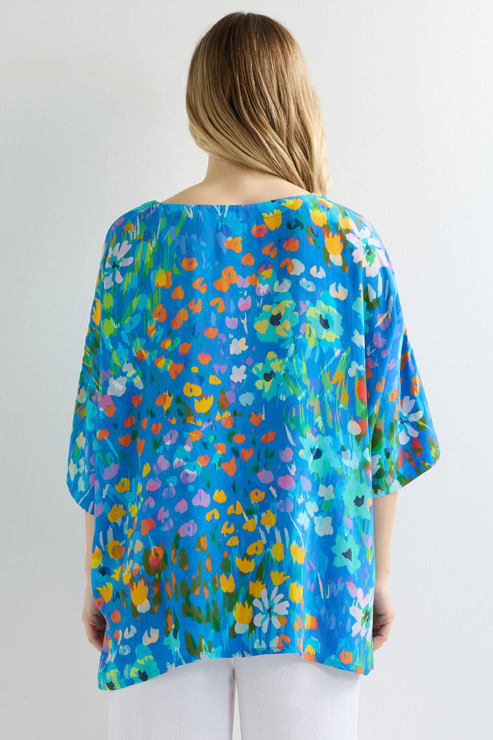 Sahara Top Abstract Painted Garden Multicolour GRT459-APG - Shirley Allum Boutique