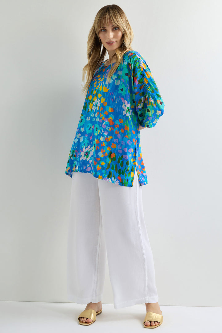 Sahara Top Abstract Painted Garden Multicolour GRT459-APG - Shirley Allum Boutique