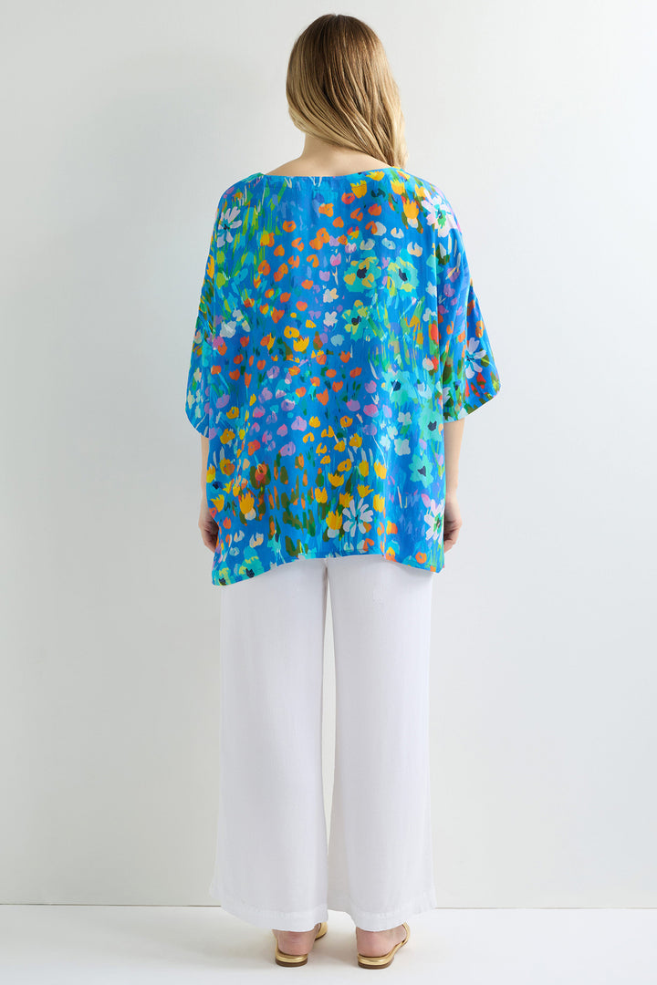 Sahara Top Abstract Painted Garden Multicolour GRT459-APG - Shirley Allum Boutique