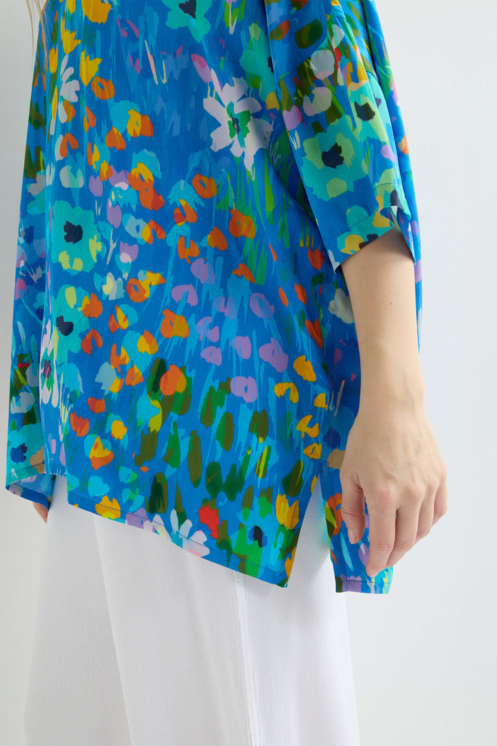 Sahara Top Abstract Painted Garden Multicolour GRT459-APG - Shirley Allum Boutique