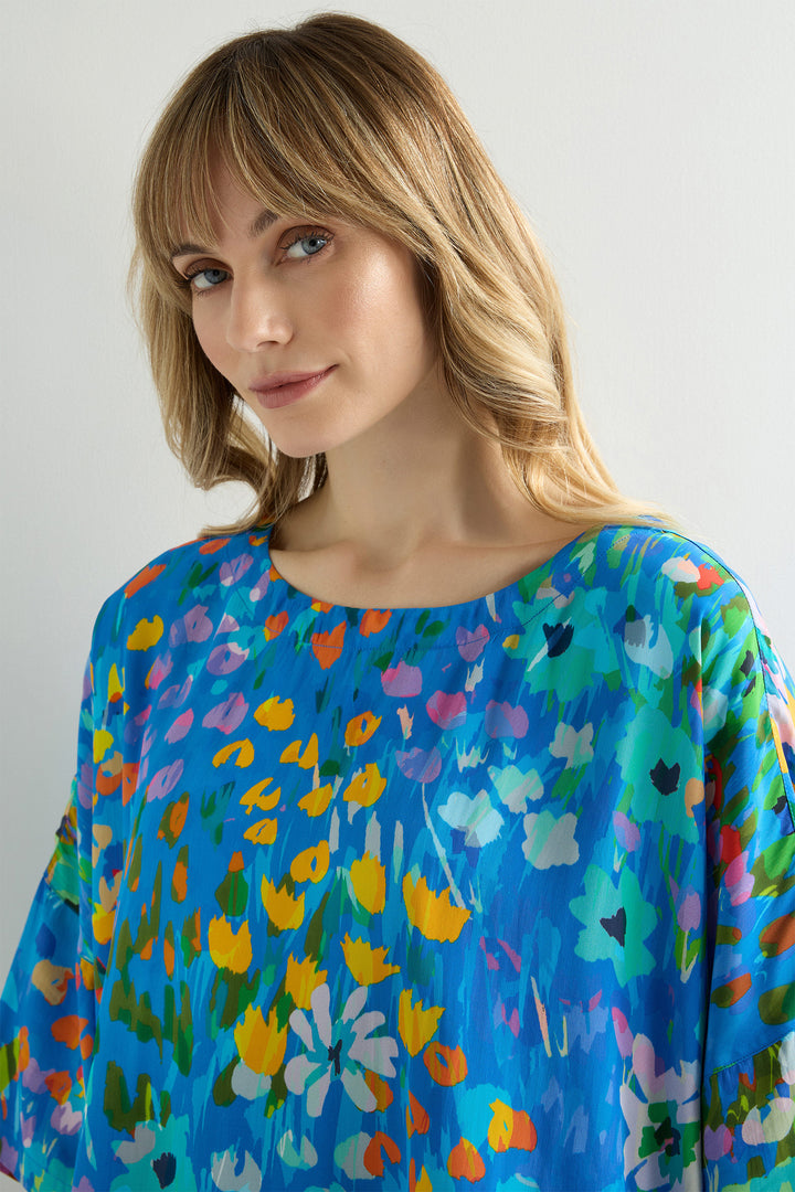Sahara Top Abstract Painted Garden Multicolour GRT459-APG - Shirley Allum Boutique