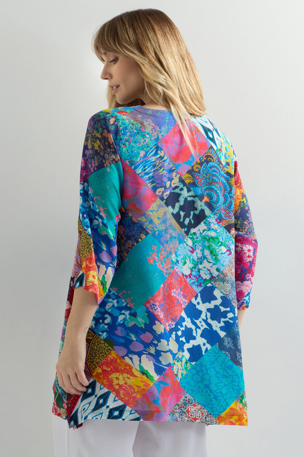 Sahara Tunic Top Patchwork Multicolour GRT1370-SPW - Shirley Allum Boutique