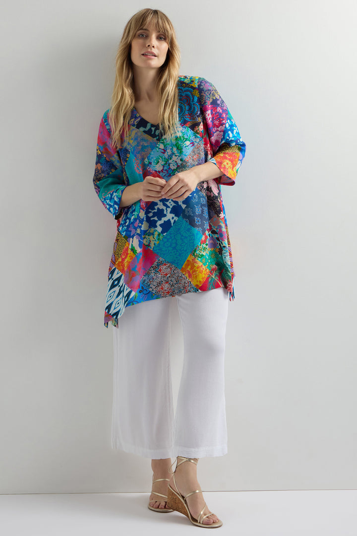 Sahara Tunic Top Patchwork Multicolour GRT1370-SPW - Shirley Allum Boutique