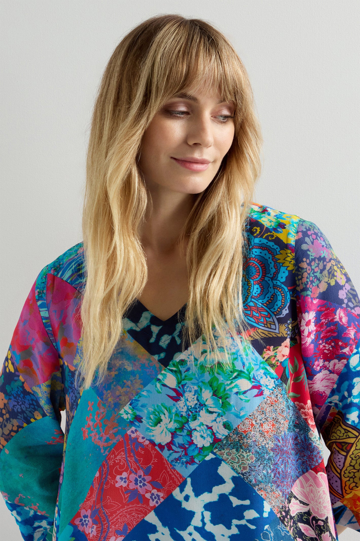 Sahara Tunic Top Patchwork Multicolour GRT1370-SPW – Shirley Allum
