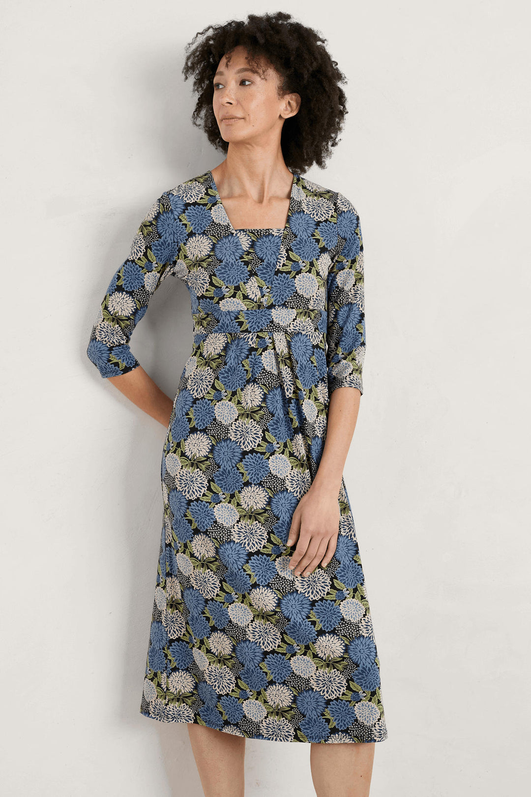 Seasalt 130 Onyx Blue Seed Packet Dahlia Bed Tide Dress - Shirley Allum Boutique