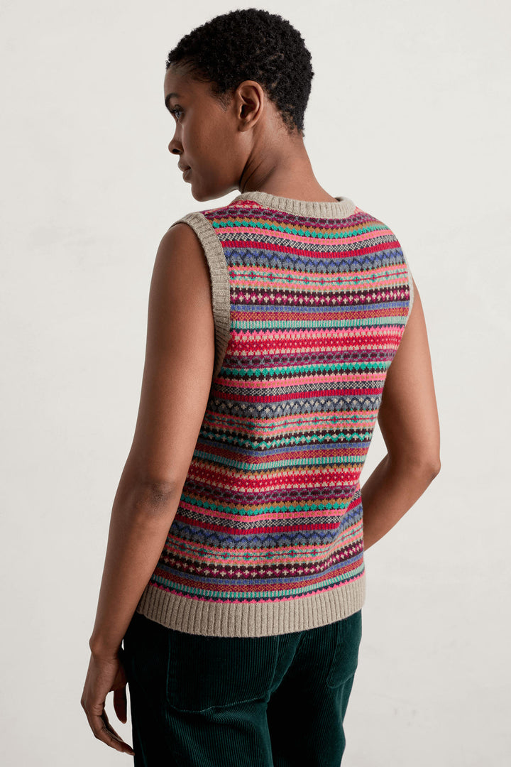 Seasalt 211 Multicolour Percella Cove Star Jasmine Bisque Mix Vest Jumper - Shirley Allum Boutique