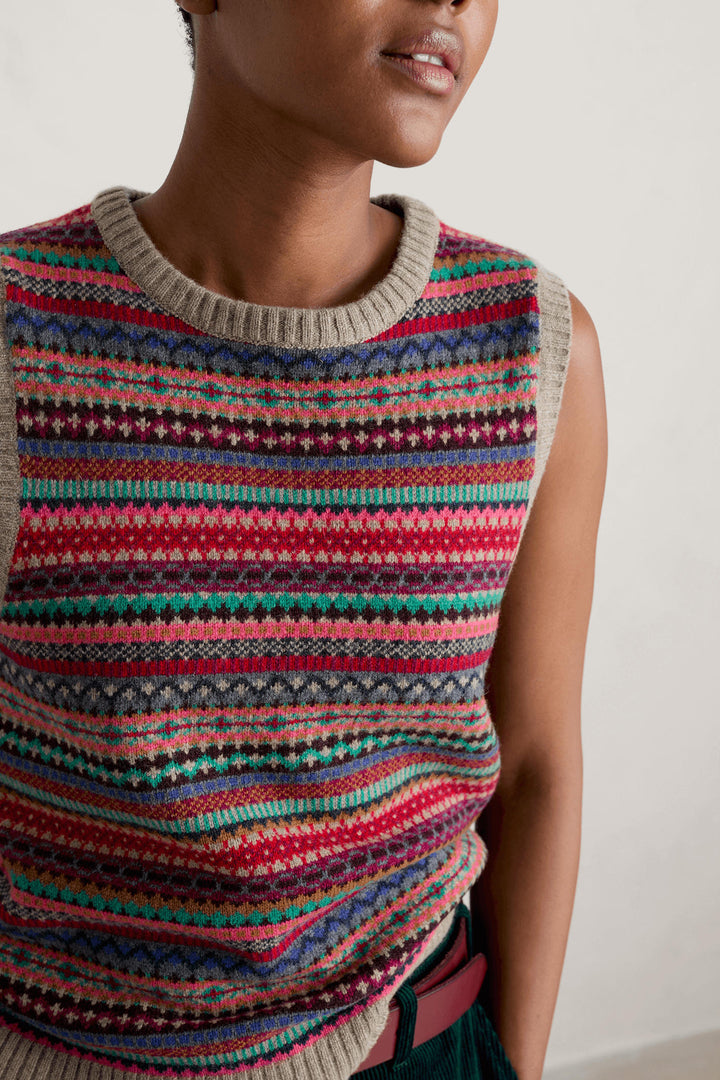 Seasalt 211 Multicolour Percella Cove Star Jasmine Bisque Mix Vest Jumper - Shirley Allum Boutique